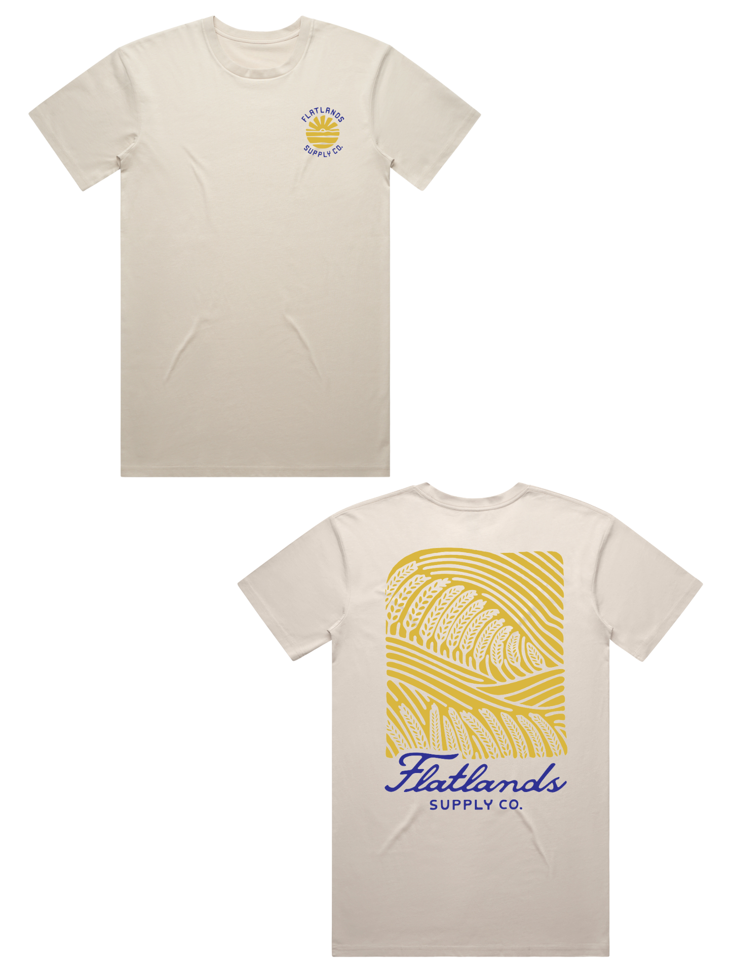 Wheat Wave Tee Shirt - Yellow/Blue